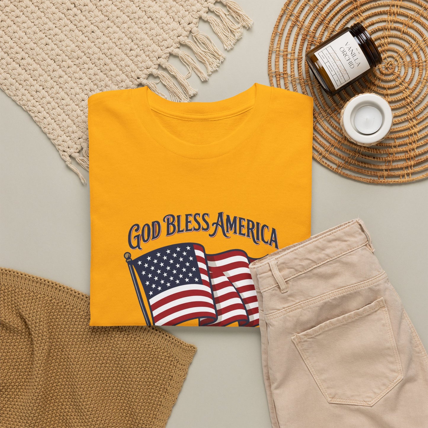 T-Shirt — "God Bless America" Flag Tee | Patriotic 4th of July Shirt