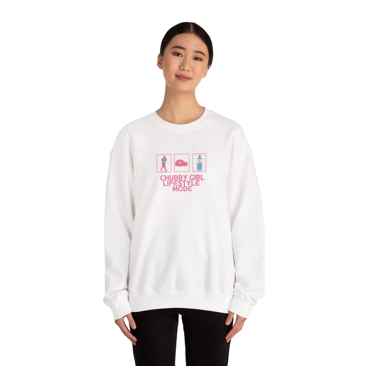 Chubby Girl Lifestyle Crewneck Sweatshirt | Trendy Casual Wear, Gift for Friends, Cozy Lounge Sweatshirt, Plus Size Comfort