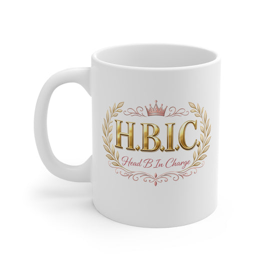 HBIC Mug — "Head Lady In Charge" 11oz Ceramic Coffee Mug
