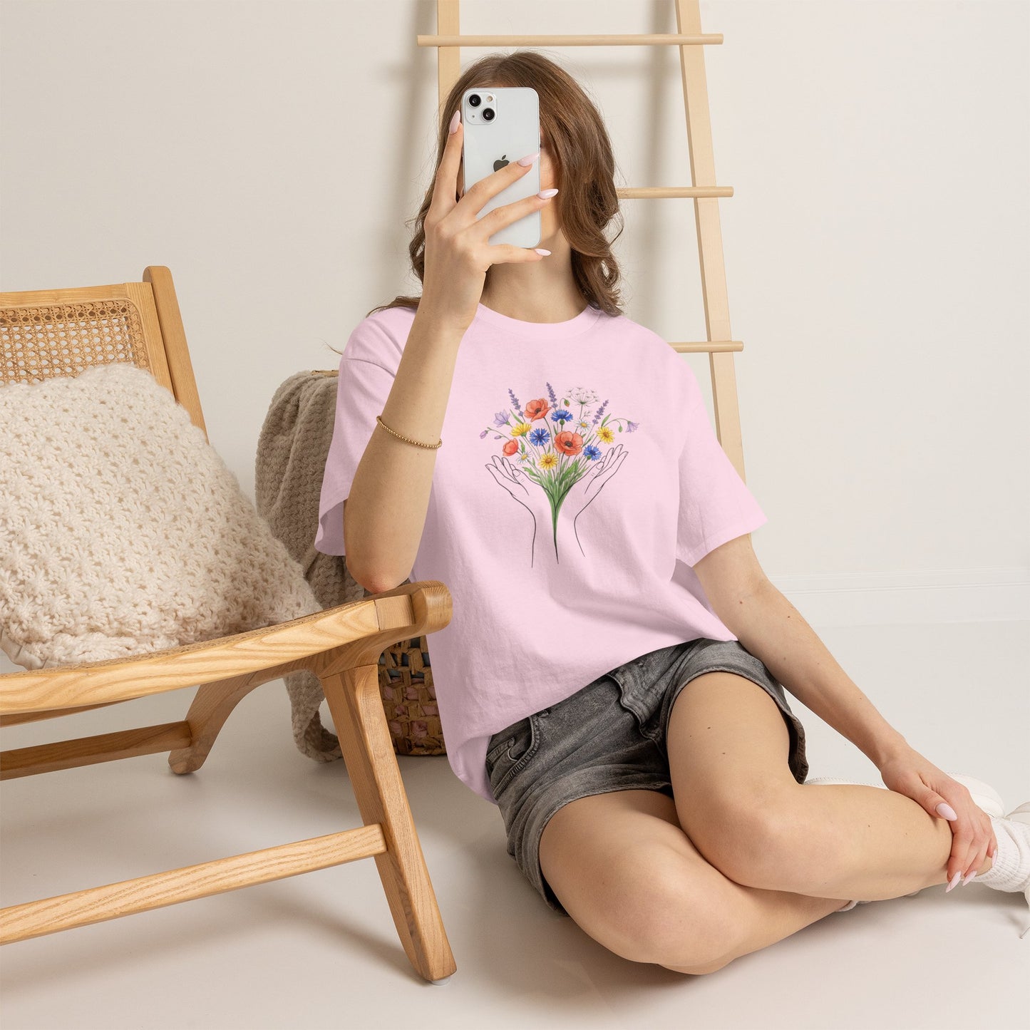 Wildflower Hands Tee — Floral Hands Graphic T-Shirt