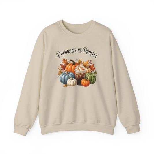 Pumpkins and Proffee (Protein Coffee) Sweatshirt — Fall Pumpkin Bouquet Crewneck