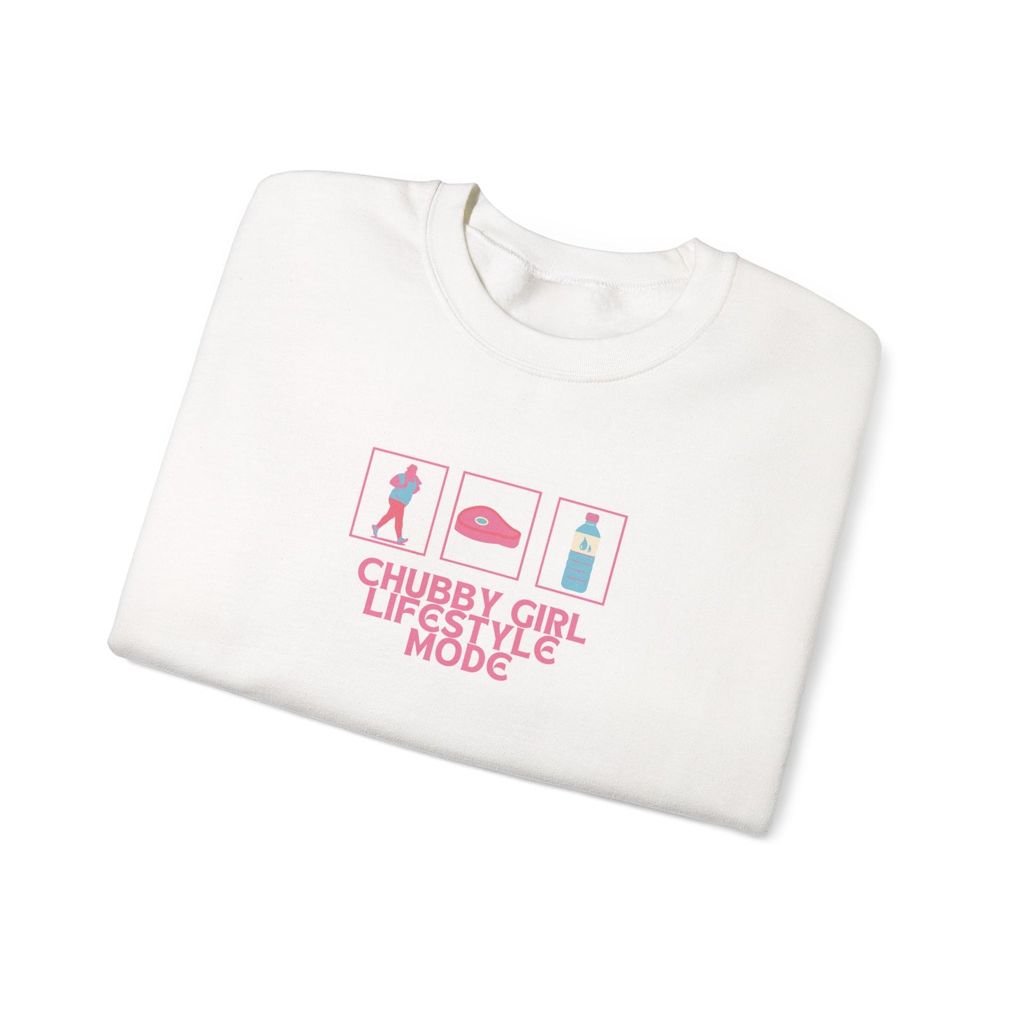 Chubby Girl Lifestyle Crewneck Sweatshirt | Trendy Casual Wear, Gift for Friends, Cozy Lounge Sweatshirt, Plus Size Comfort