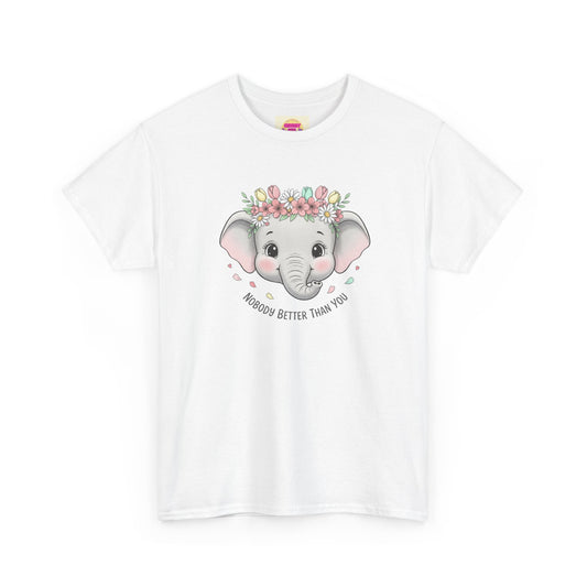 Elephant Floral Crown T-Shirt — "Rainbow Better Than You" Cute Kids Animal Tee