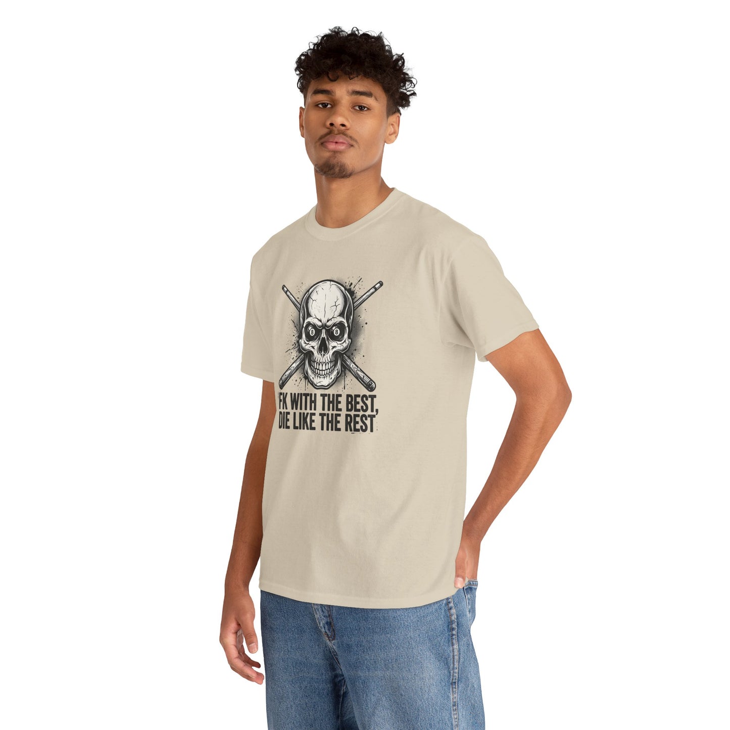 Skull & Crossed Bat Tee — “FK With The Best, Die Like The Rest” Graphic T‑Shirt
