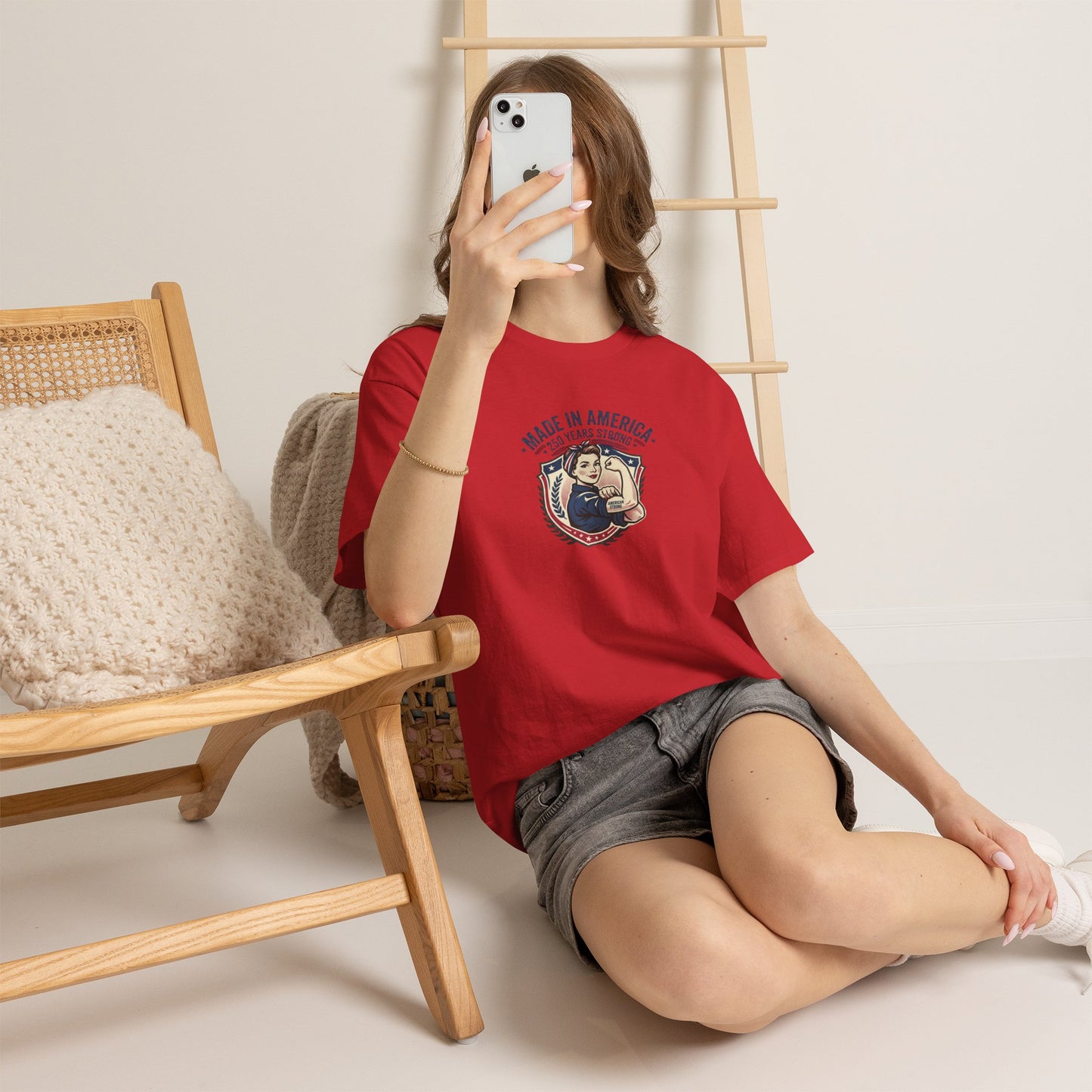 Made in America Rosie Riveter Graphic Tee — Patriotic Women's Empowerment T-Shirt