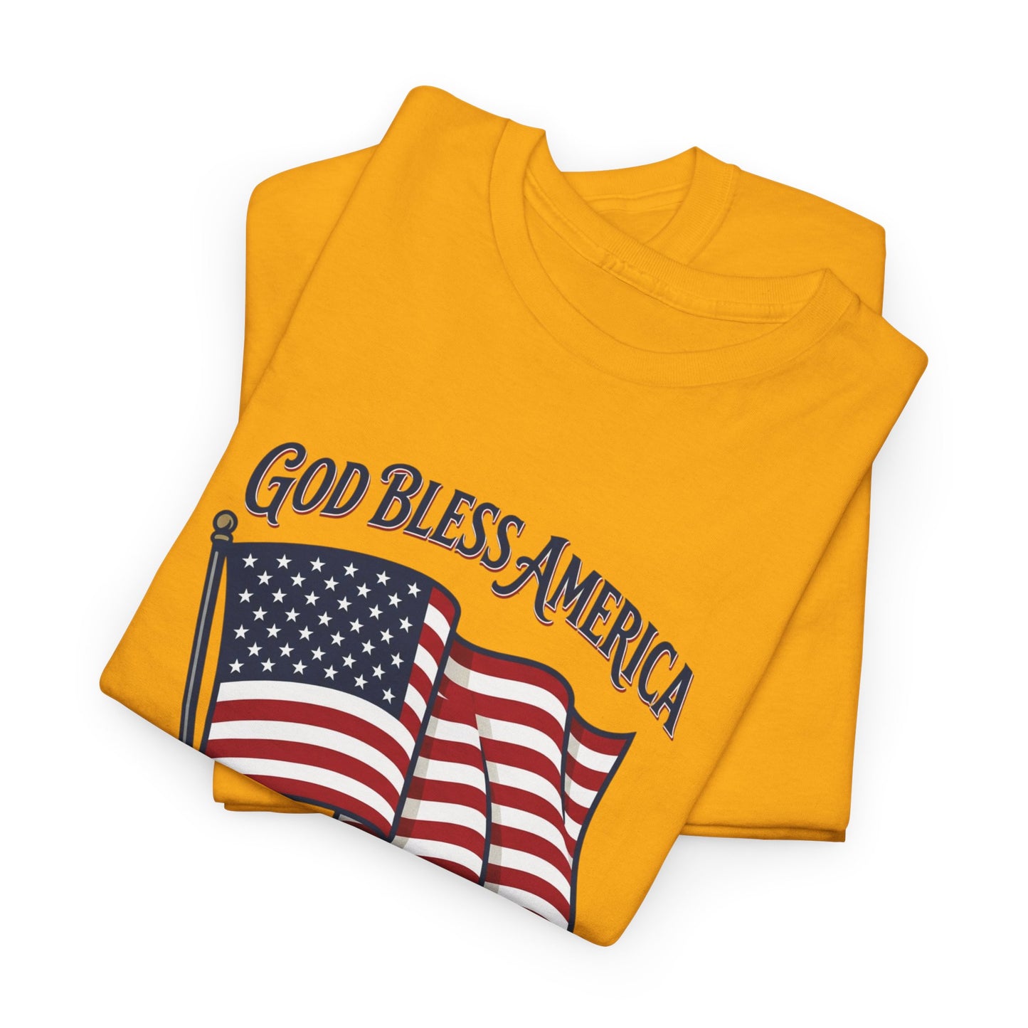 Patriotic Tee - "God Bless America" American Flag T-Shirt for 4th of July