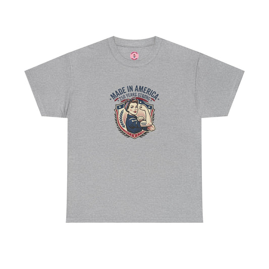 Made in America Rosie Riveter Graphic Tee — Patriotic Women's Empowerment T-Shirt
