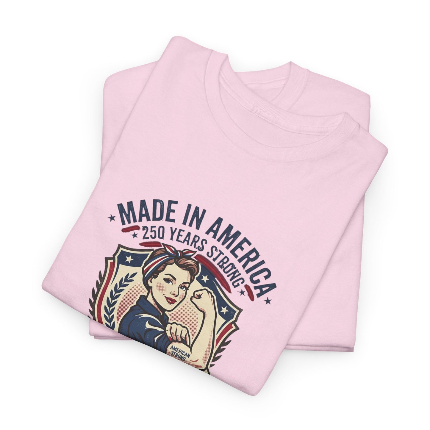 Made in America Rosie Riveter Graphic Tee — Patriotic Women's Empowerment T-Shirt