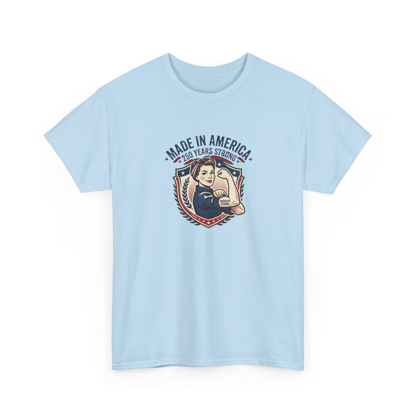 Made in America Rosie Riveter Graphic Tee — Patriotic Women's Empowerment T-Shirt