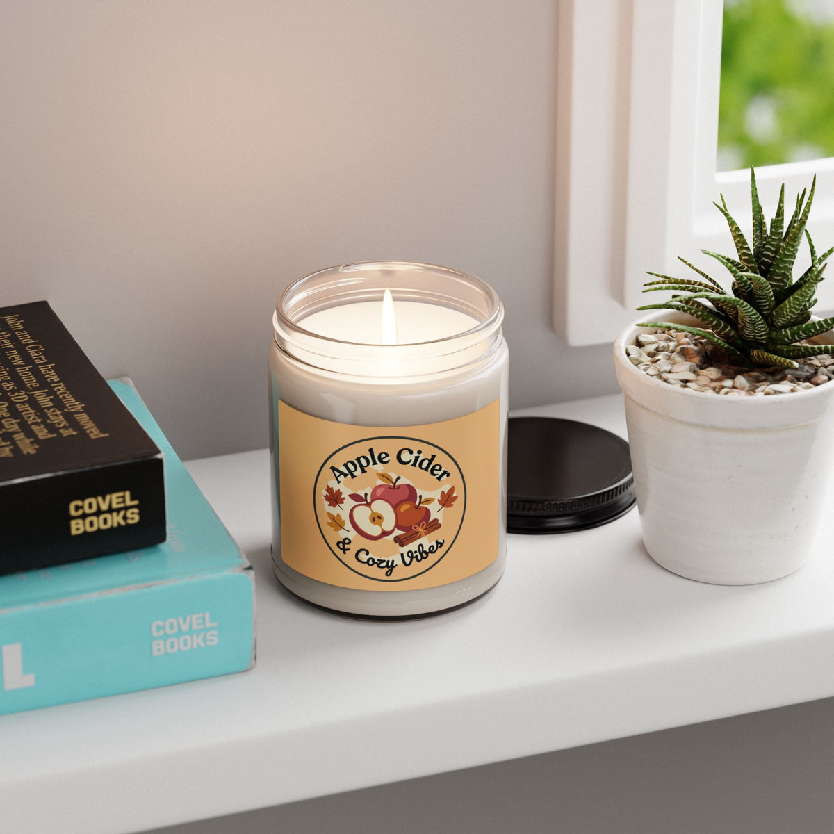 Apple Cider Soy Candle — 9oz Cozy Fall Aromatherapy