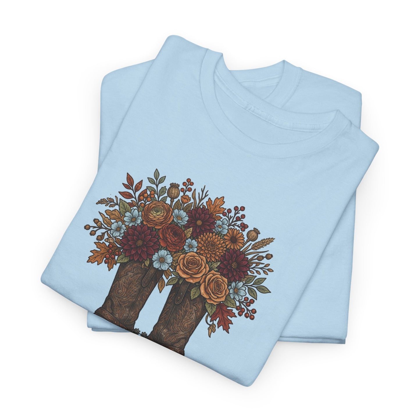Blessed Cowboy Boots Floral Tee — Rustic Country Western Graphic T-Shirt