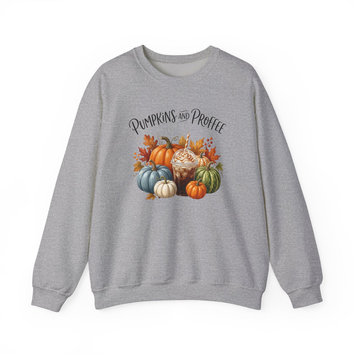 Pumpkins and Proffee (Protein Coffee) Sweatshirt — Fall Pumpkin Bouquet Crewneck