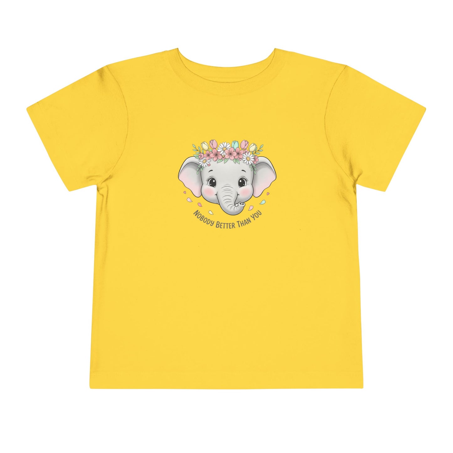 Toddler Tee — Cute Floral Elephant "A Hug Is Better Than Wi‑Fi"