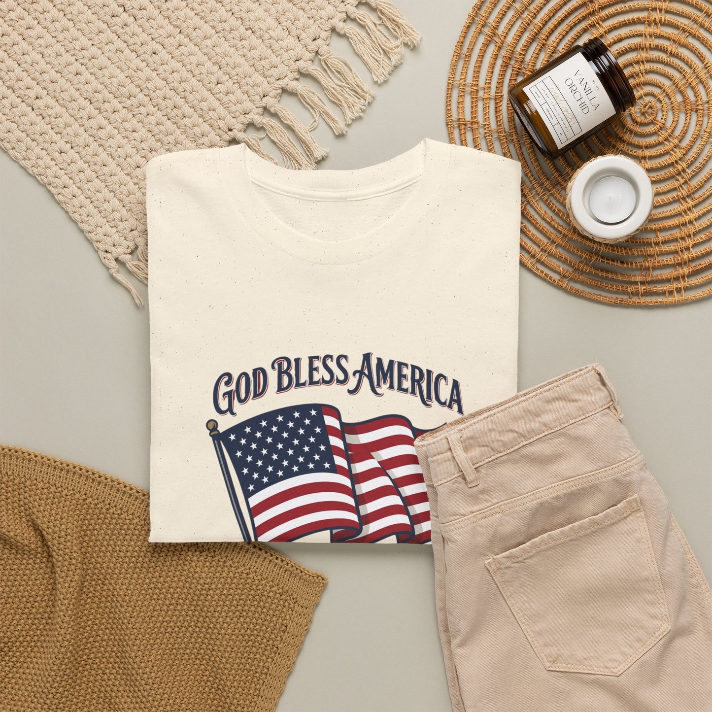 T-Shirt — "God Bless America" Flag Tee | Patriotic 4th of July Shirt