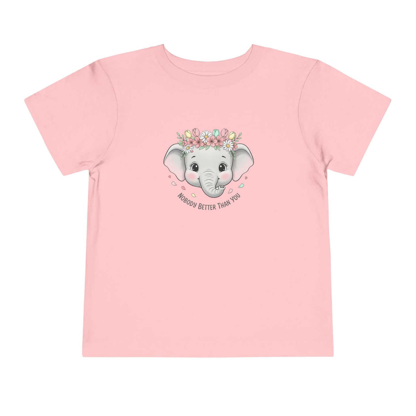 Toddler Tee — Cute Floral Elephant "A Hug Is Better Than Wi‑Fi"