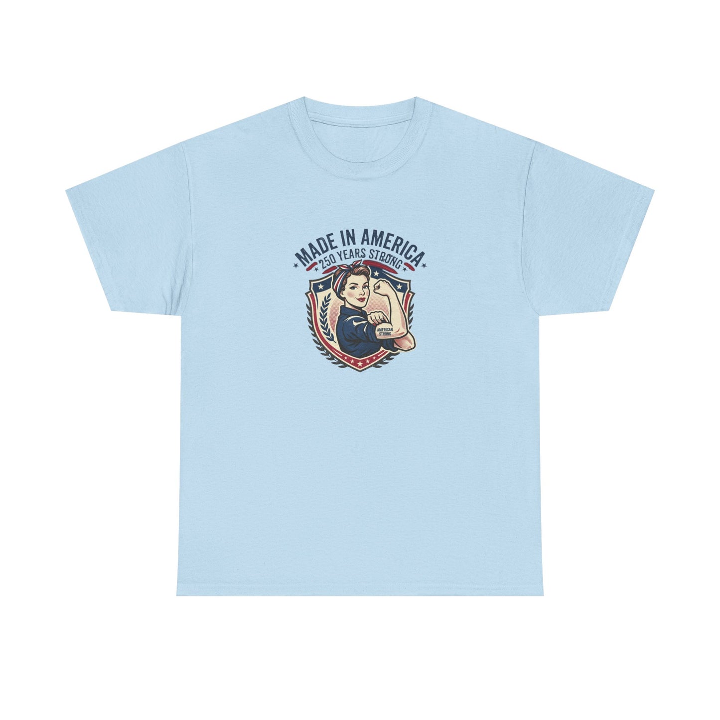 Made in America Rosie Riveter Graphic Tee — Patriotic Women's Empowerment T-Shirt