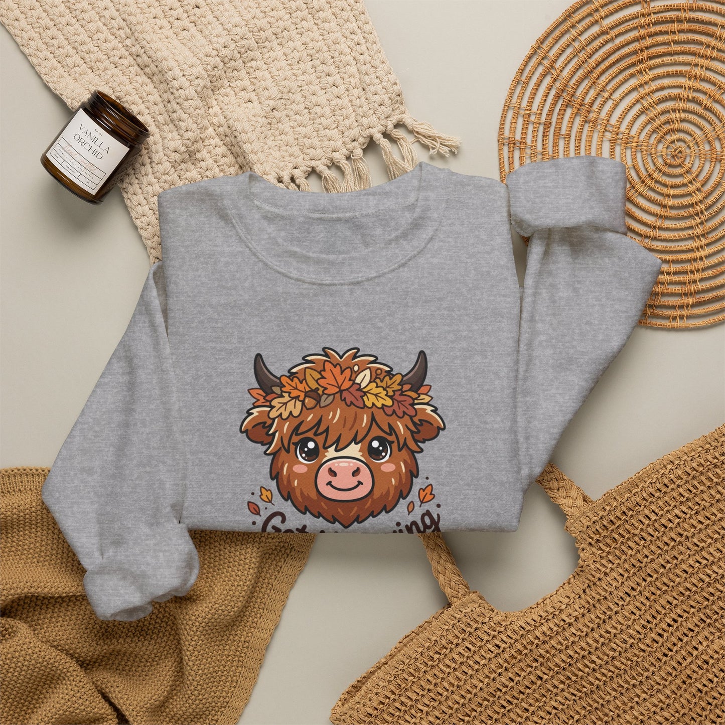 Get Moooving! Fall Highland Cow Sweatshirt