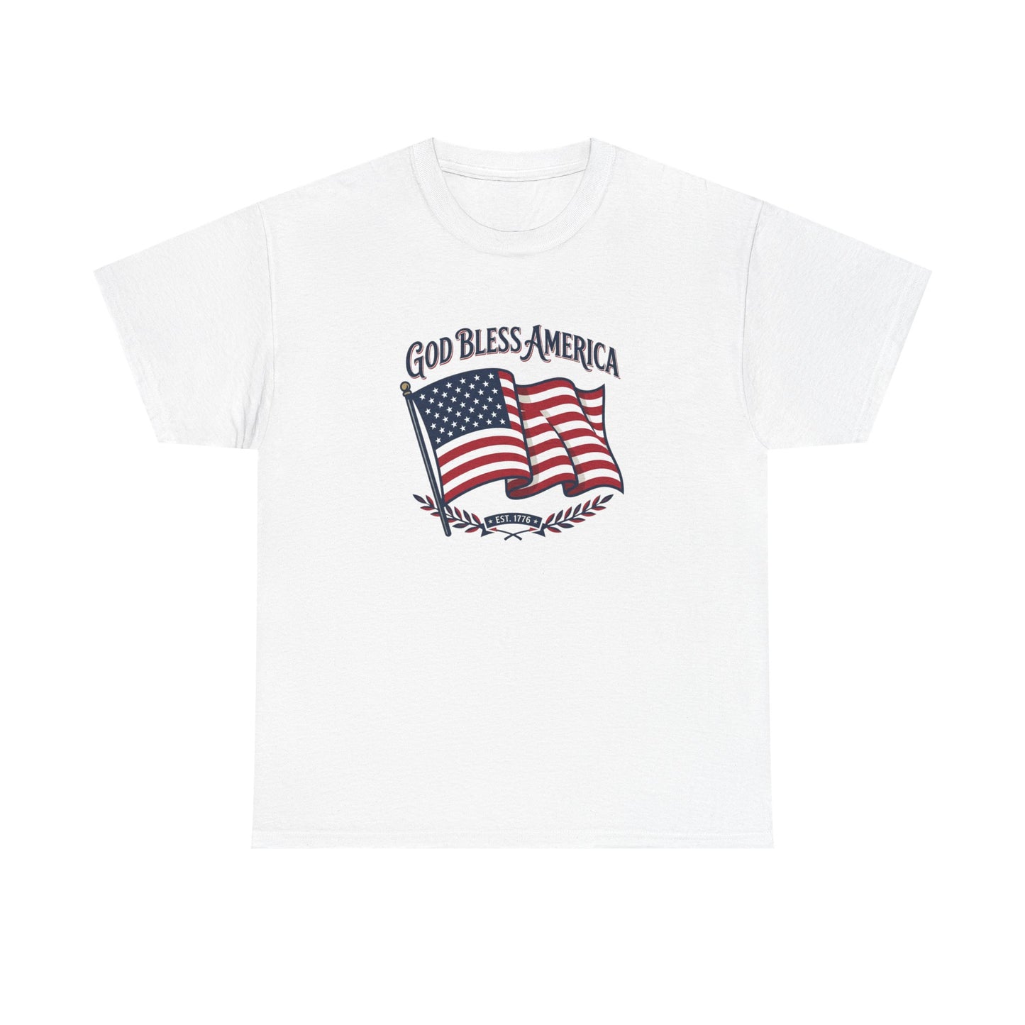Patriotic Tee - "God Bless America" American Flag T-Shirt for 4th of July