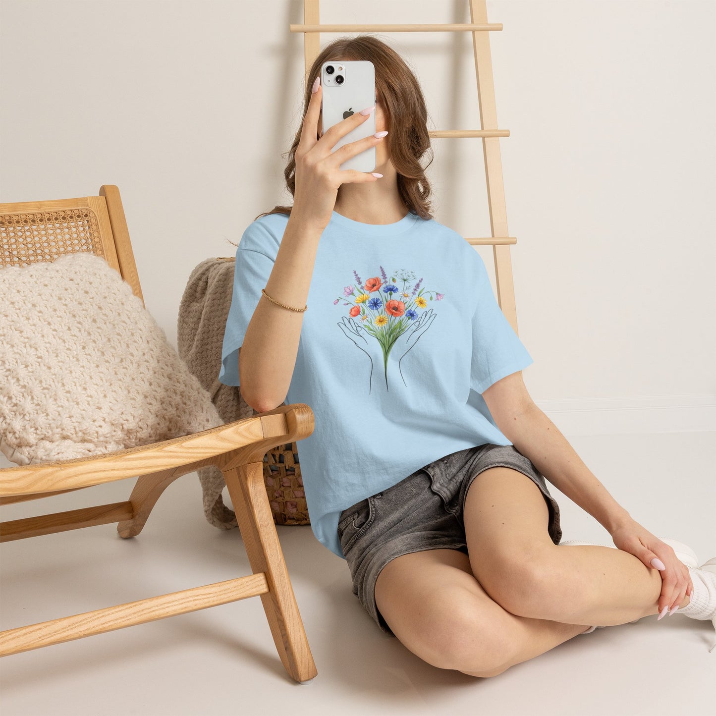 Wildflower Hands Tee — Floral Hands Graphic T-Shirt