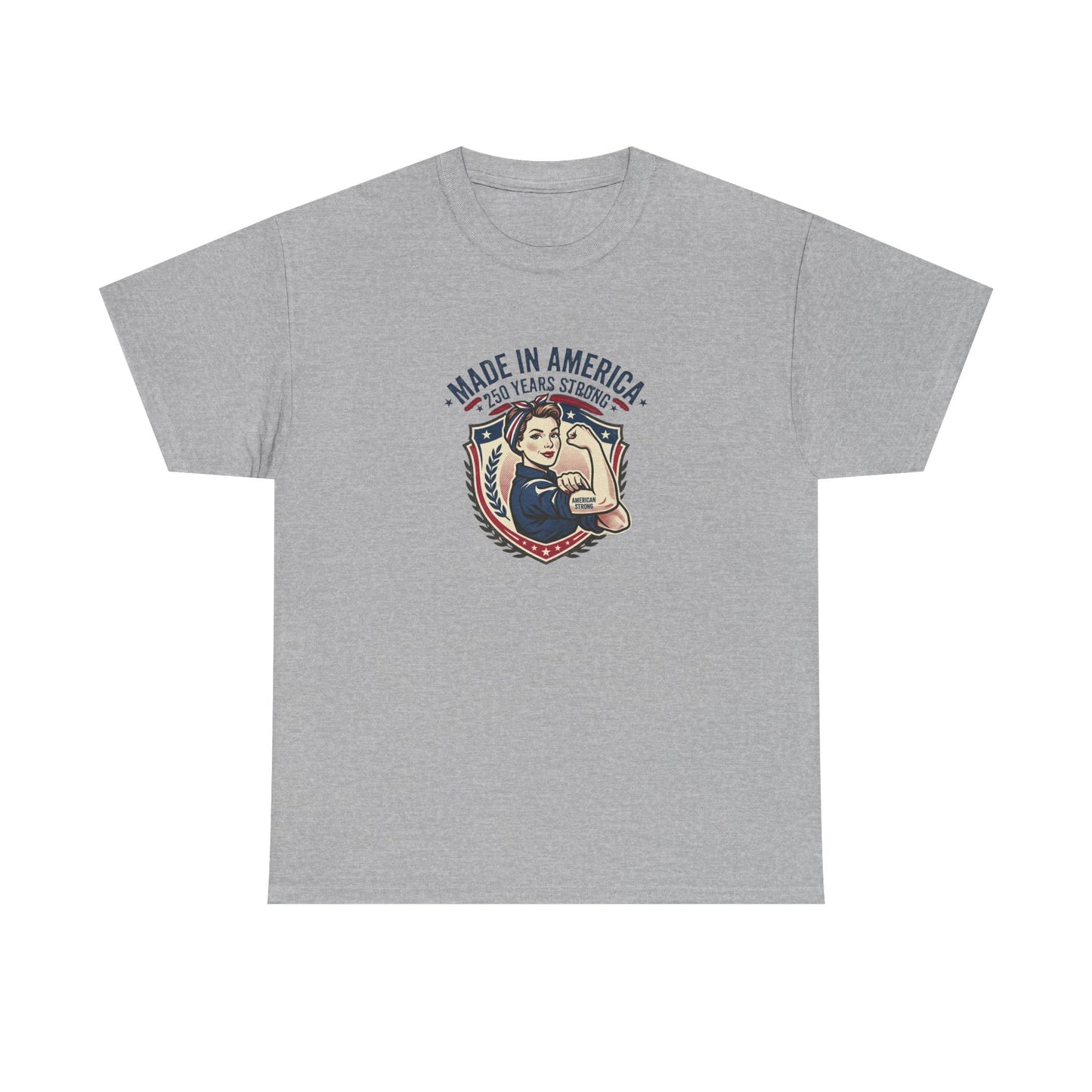 Made in America Rosie Riveter Graphic Tee — Patriotic Women's Empowerment T-Shirt