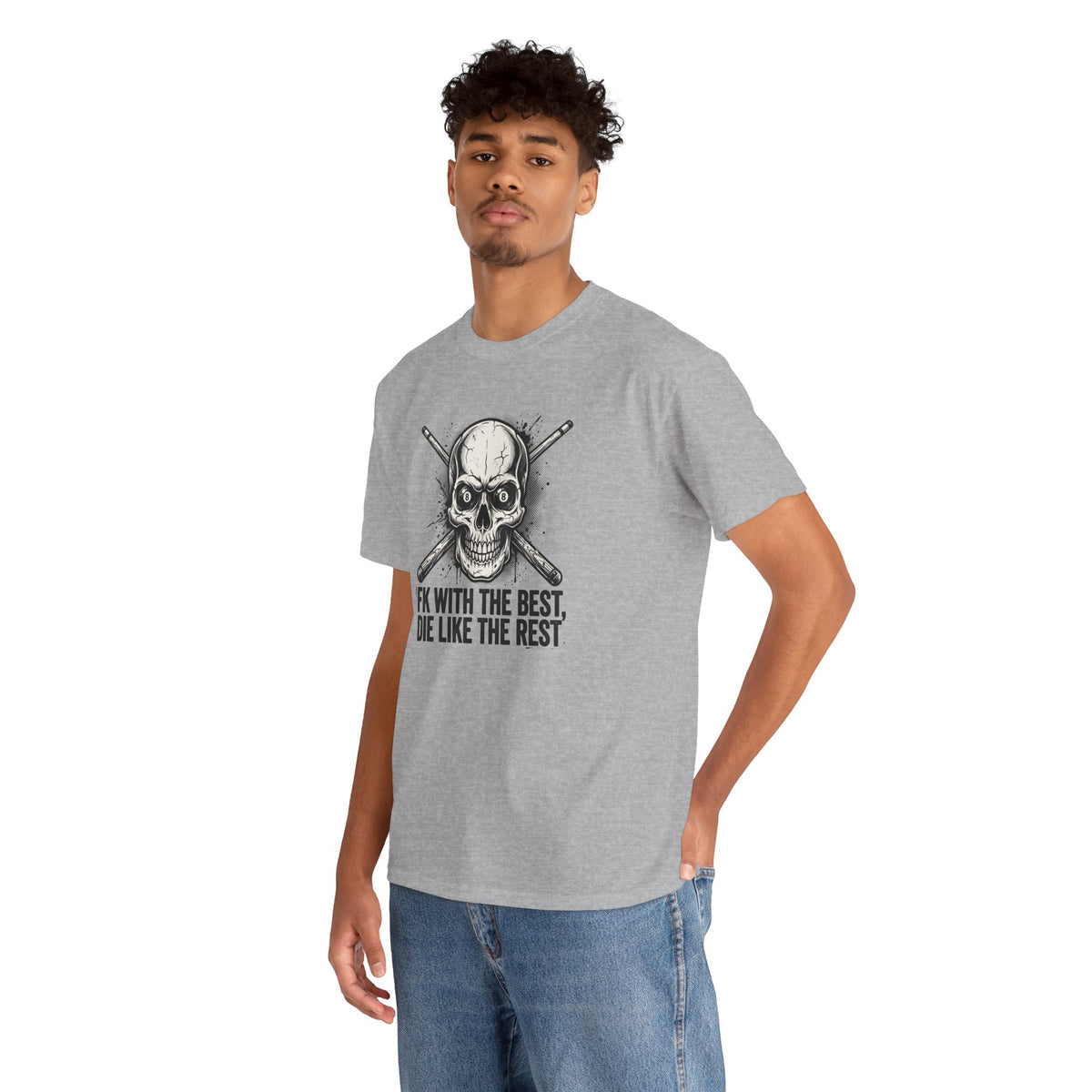 Skull & Crossed Bat Tee — “FK With The Best, Die Like The Rest” Graphic T‑Shirt