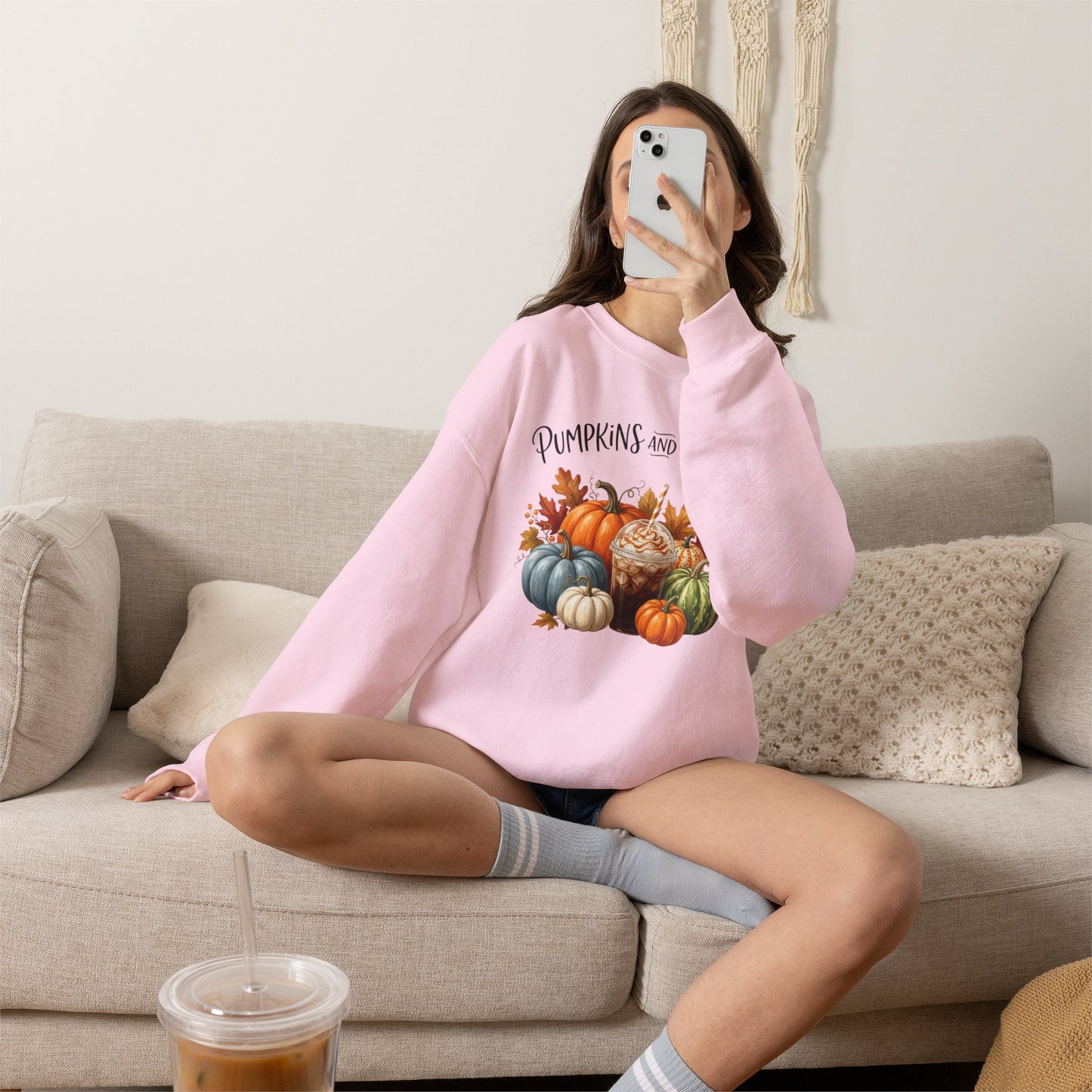 Pumpkins and Proffee (Protein Coffee) Sweatshirt — Fall Pumpkin Bouquet Crewneck