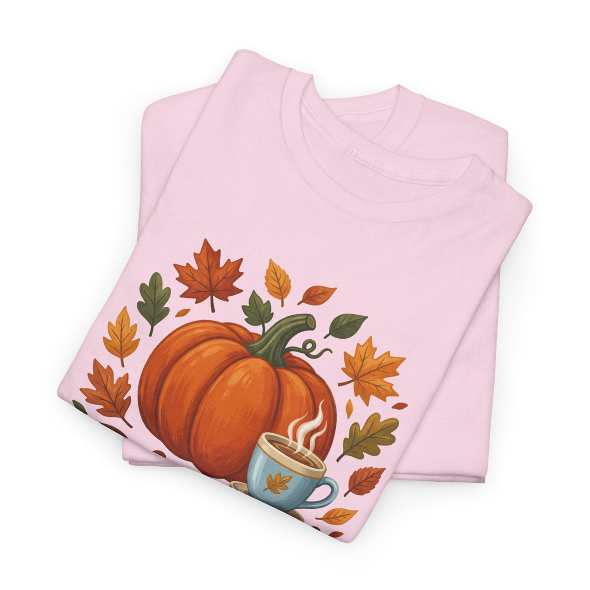 Blessed Pumpkin Fall T-Shirt — Autumn Leaves & Coffee Tee