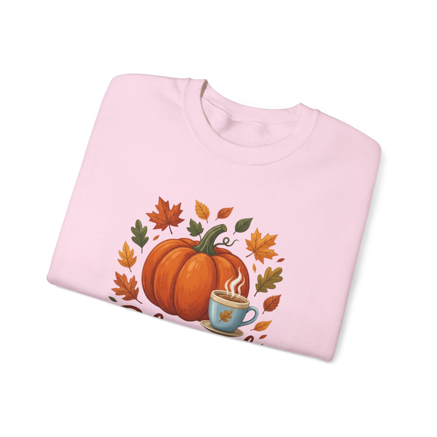 Blessed Pumpkin Fall Sweatshirt — Cozy Autumn Leaves & Coffee Crewneck