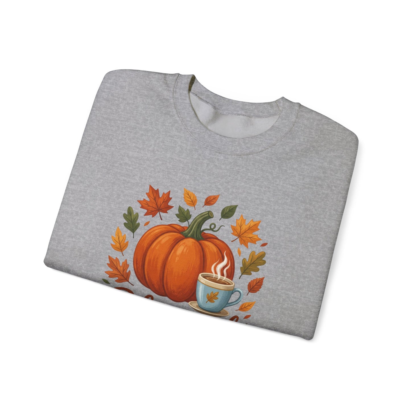 Blessed Pumpkin Fall Sweatshirt — Cozy Autumn Leaves & Coffee Crewneck