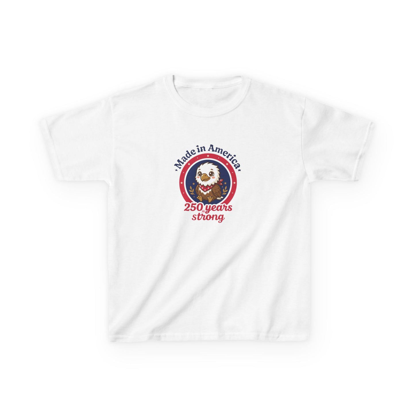 Kids T-Shirt — "Made in America 250 Years Strong" Patriotic Eagle Tee