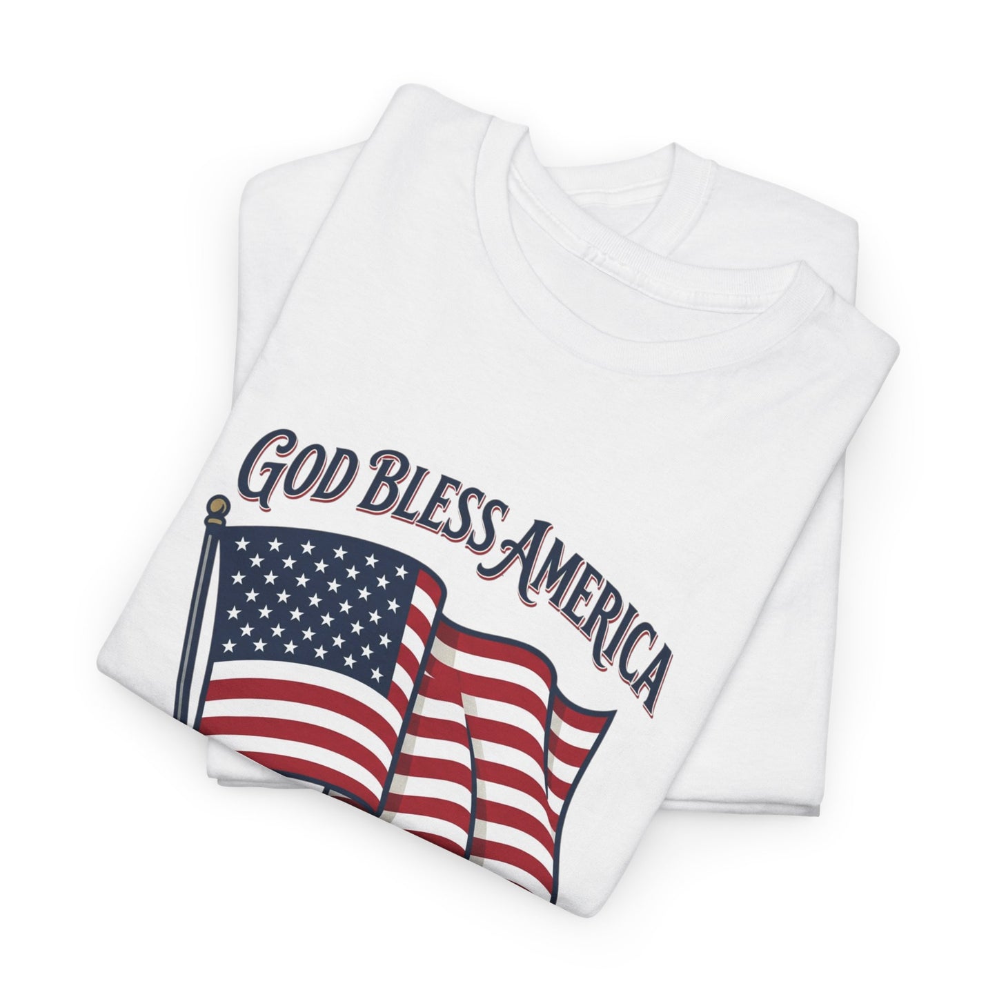 Patriotic Tee - "God Bless America" American Flag T-Shirt for 4th of July