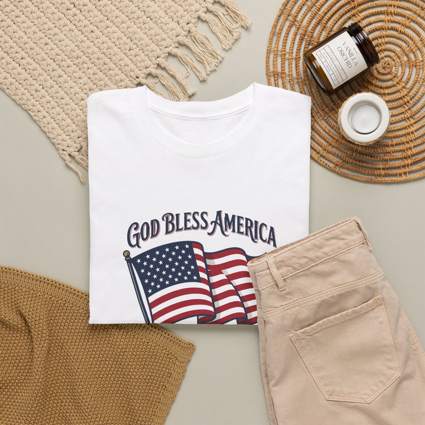 T-Shirt — "God Bless America" Flag Tee | Patriotic 4th of July Shirt