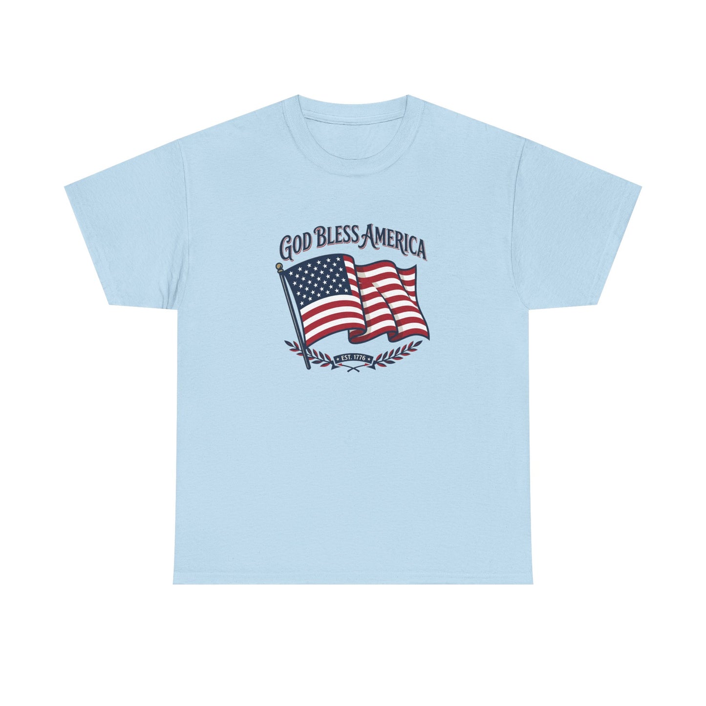 Patriotic Tee - "God Bless America" American Flag T-Shirt for 4th of July