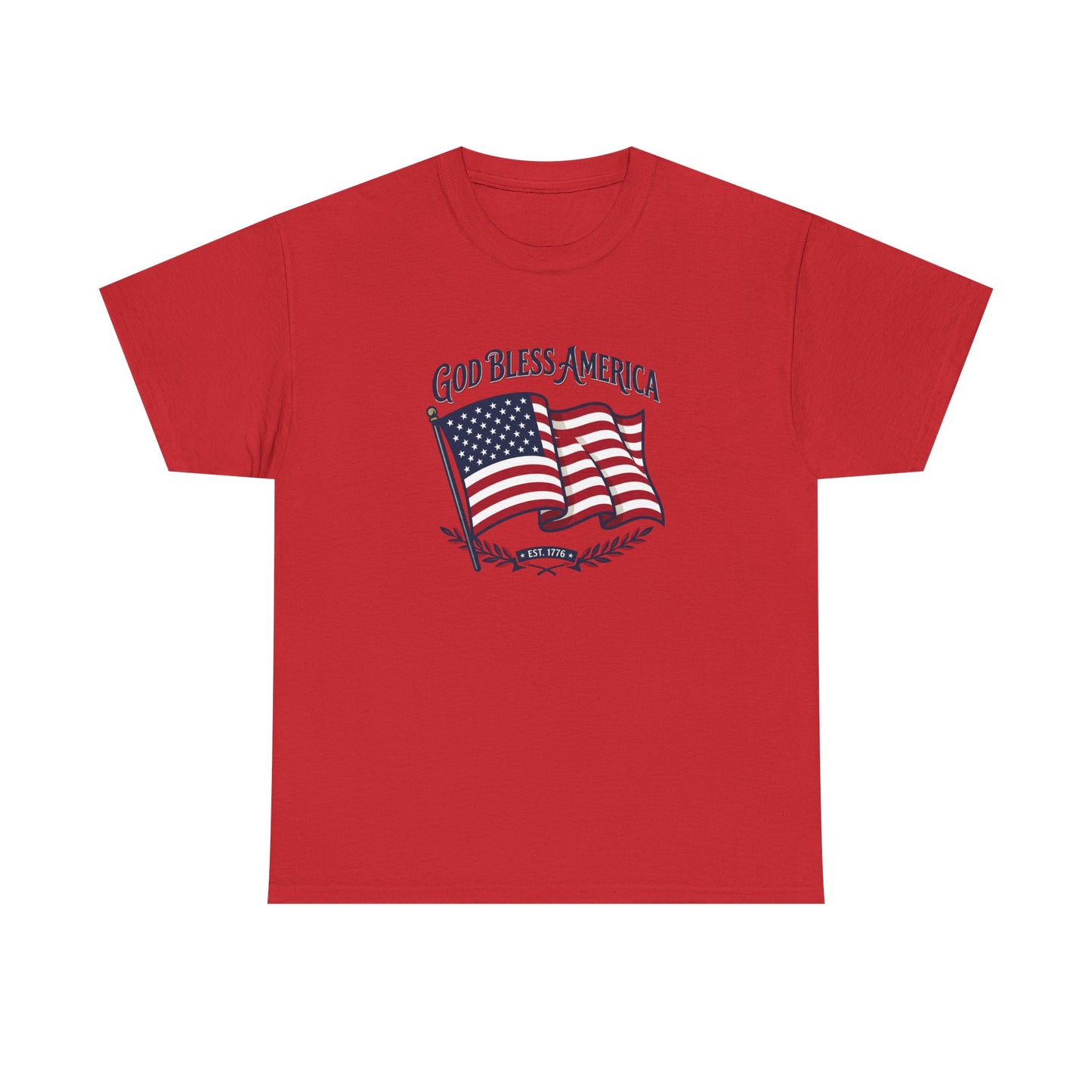 Patriotic Tee - "God Bless America" American Flag T-Shirt for 4th of July