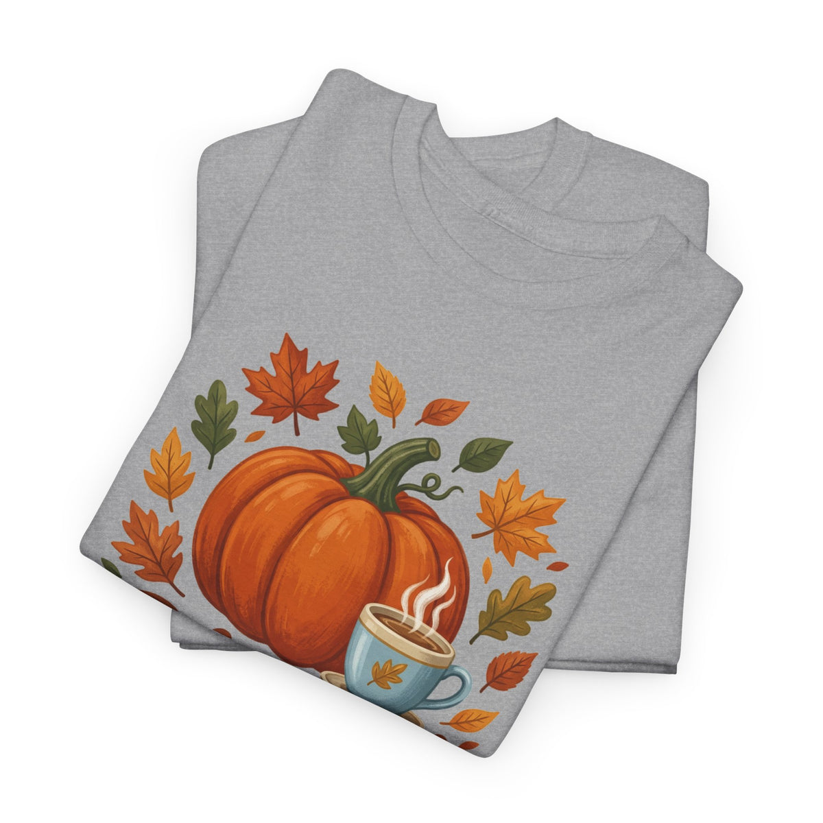Blessed Pumpkin Fall T-Shirt — Autumn Leaves & Coffee Tee