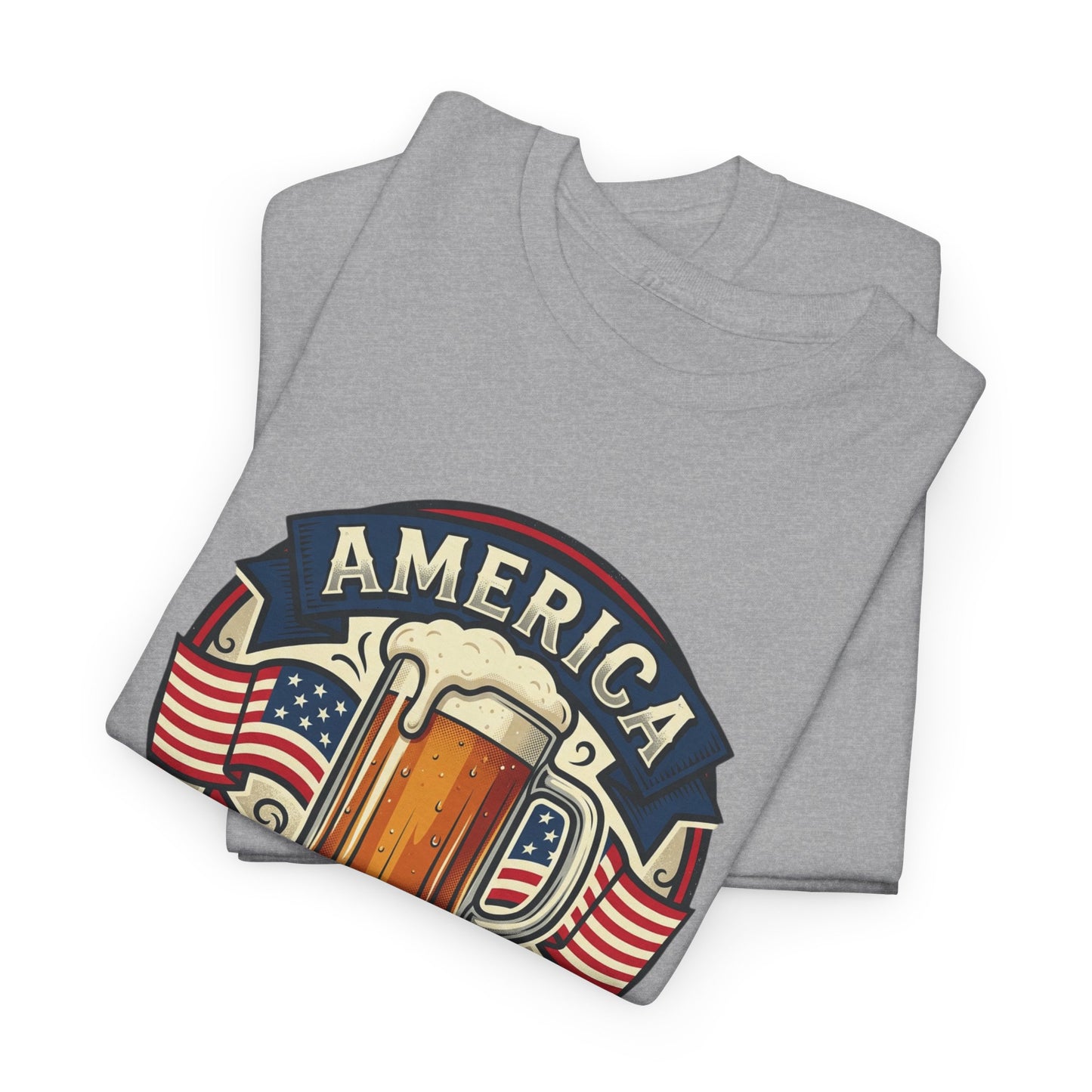 America 250 Years Strong T-Shirt — Patriotic Beer Emblem Tee