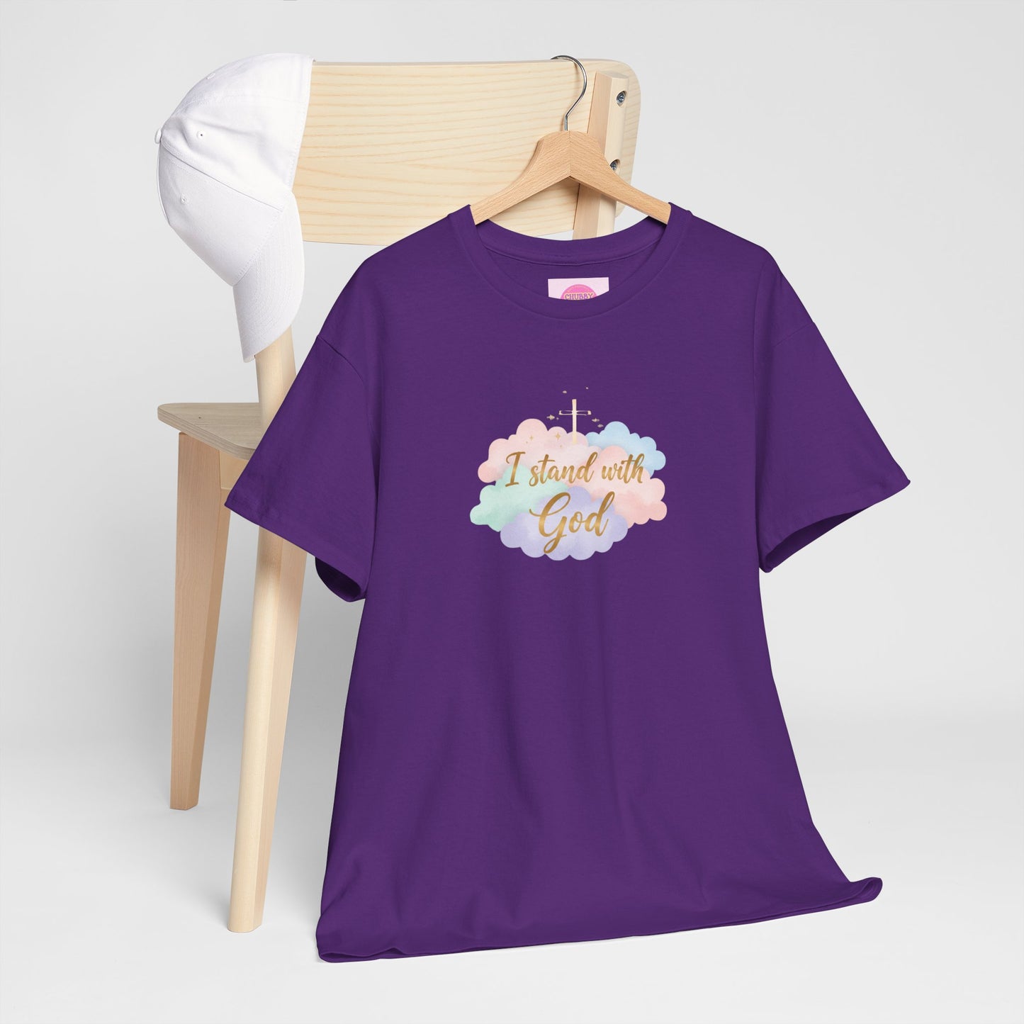 I Stand with God T-Shirt — Pastel Cloud Faith Tee