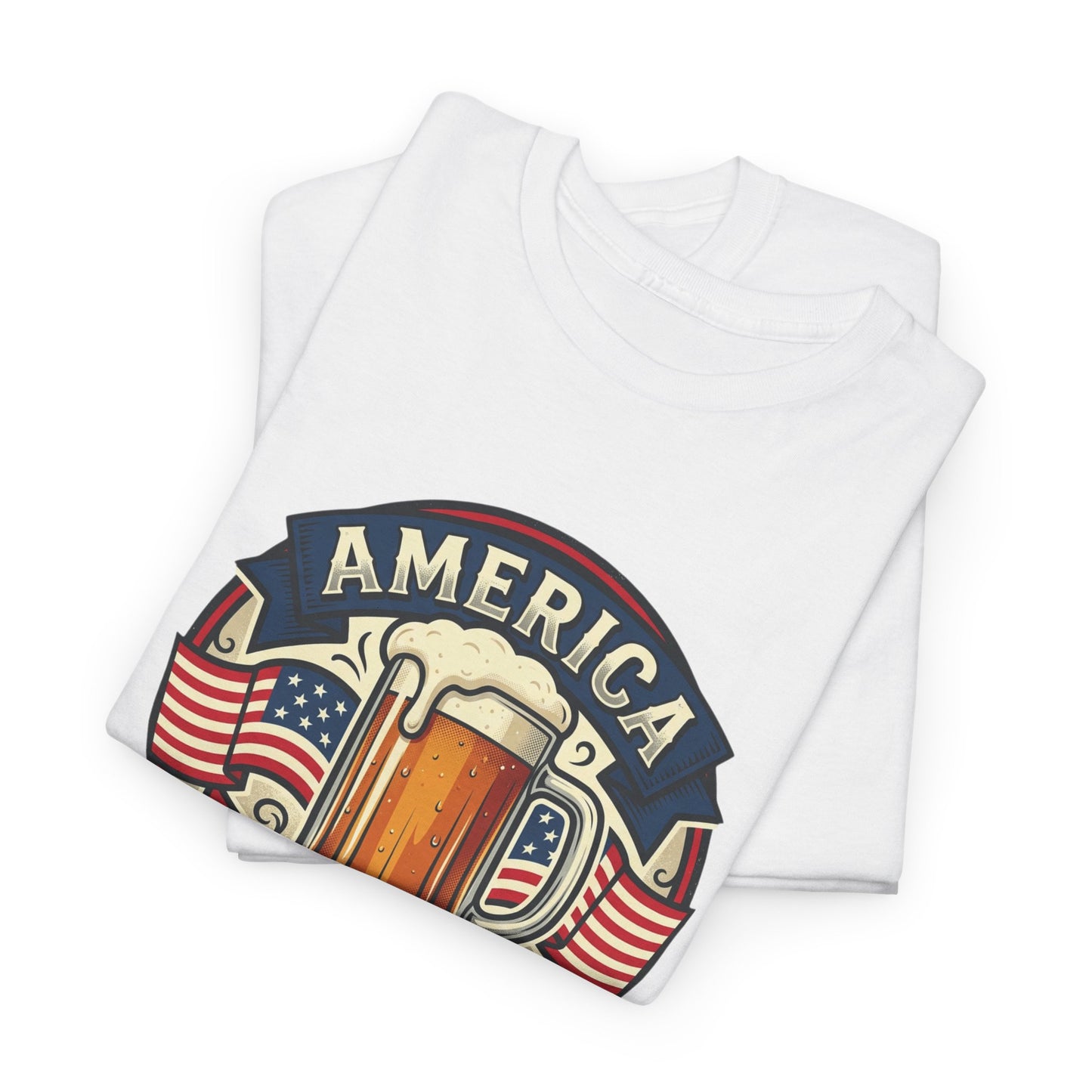 America 250 Years Strong T-Shirt — Patriotic Beer Emblem Tee