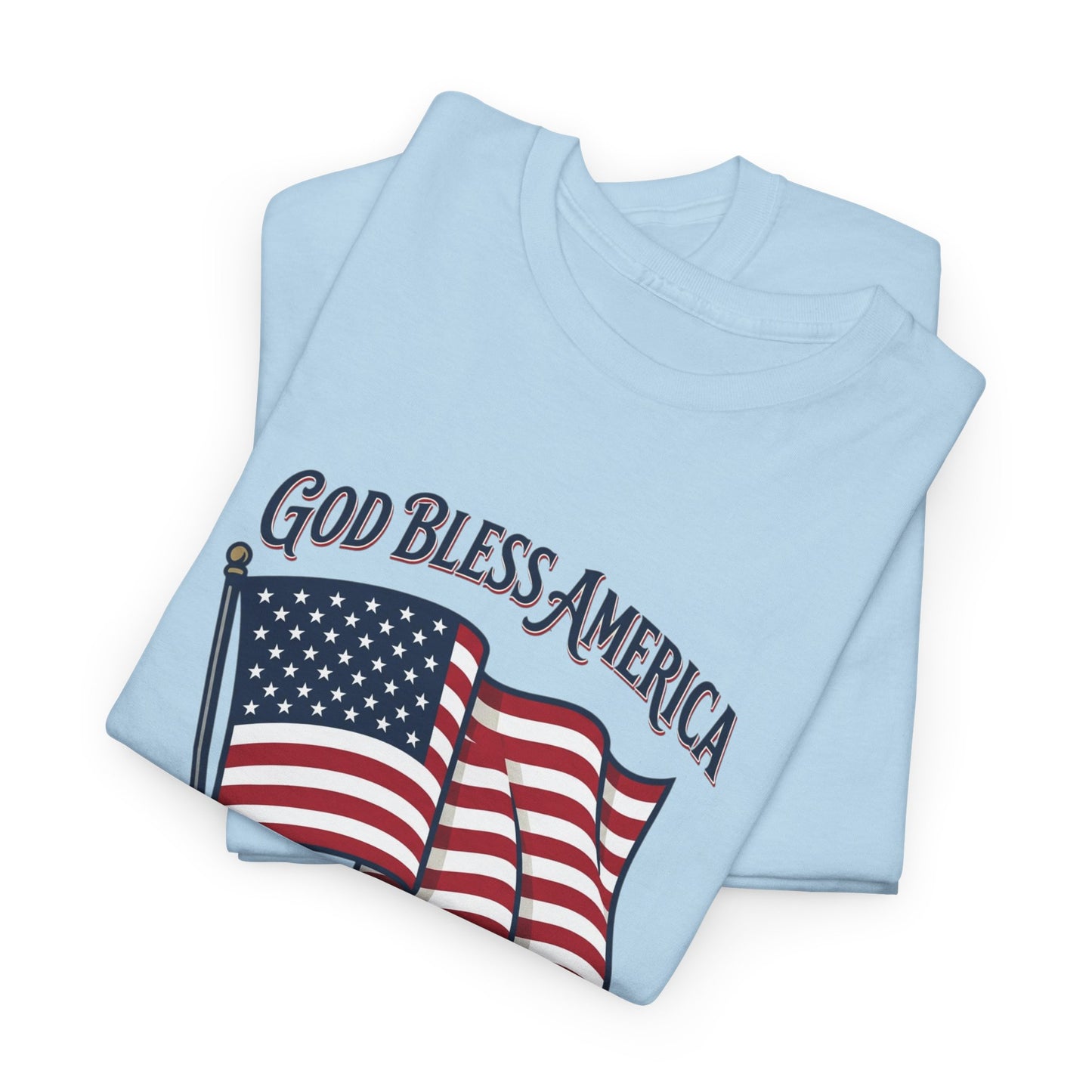 Patriotic Tee - "God Bless America" American Flag T-Shirt for 4th of July