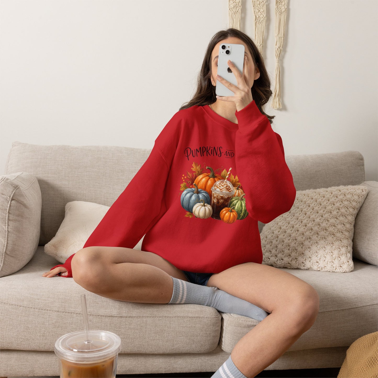 Pumpkins and Proffee (Protein Coffee) Sweatshirt — Fall Pumpkin Bouquet Crewneck
