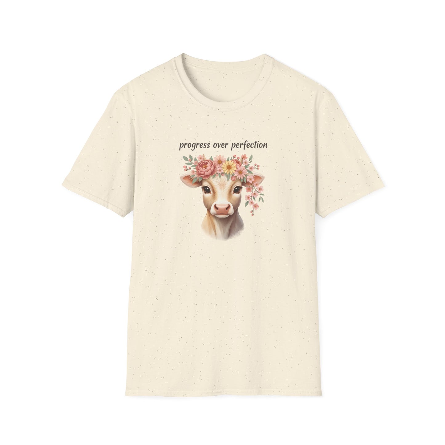 Progress Over Perfection Floral Cow Shirt