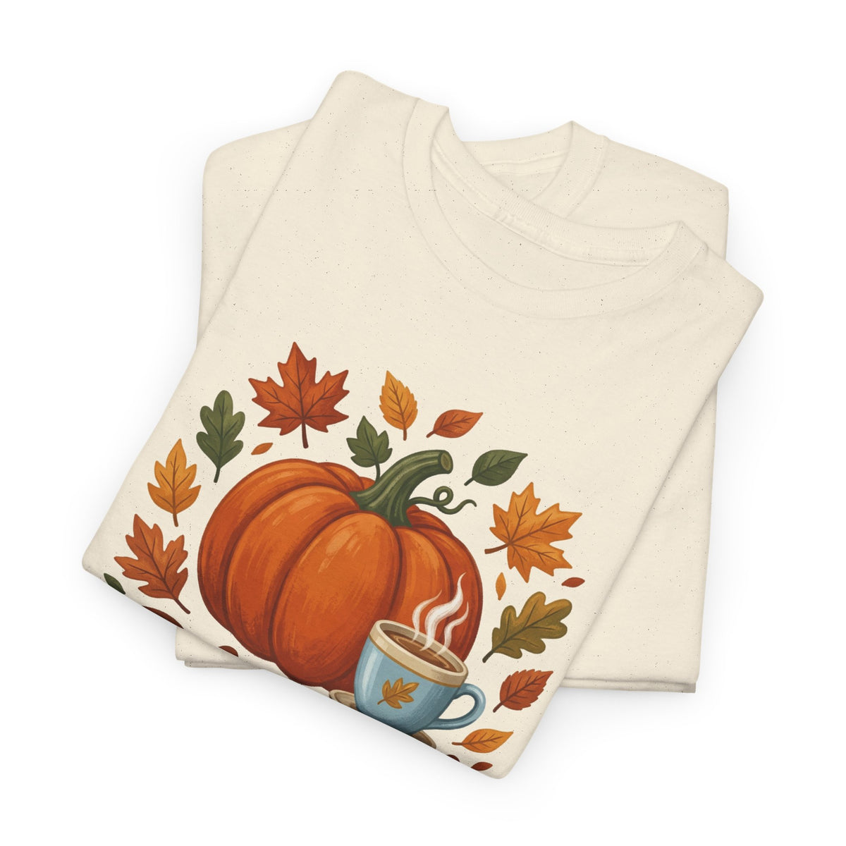 Blessed Pumpkin Fall T-Shirt — Autumn Leaves & Coffee Tee