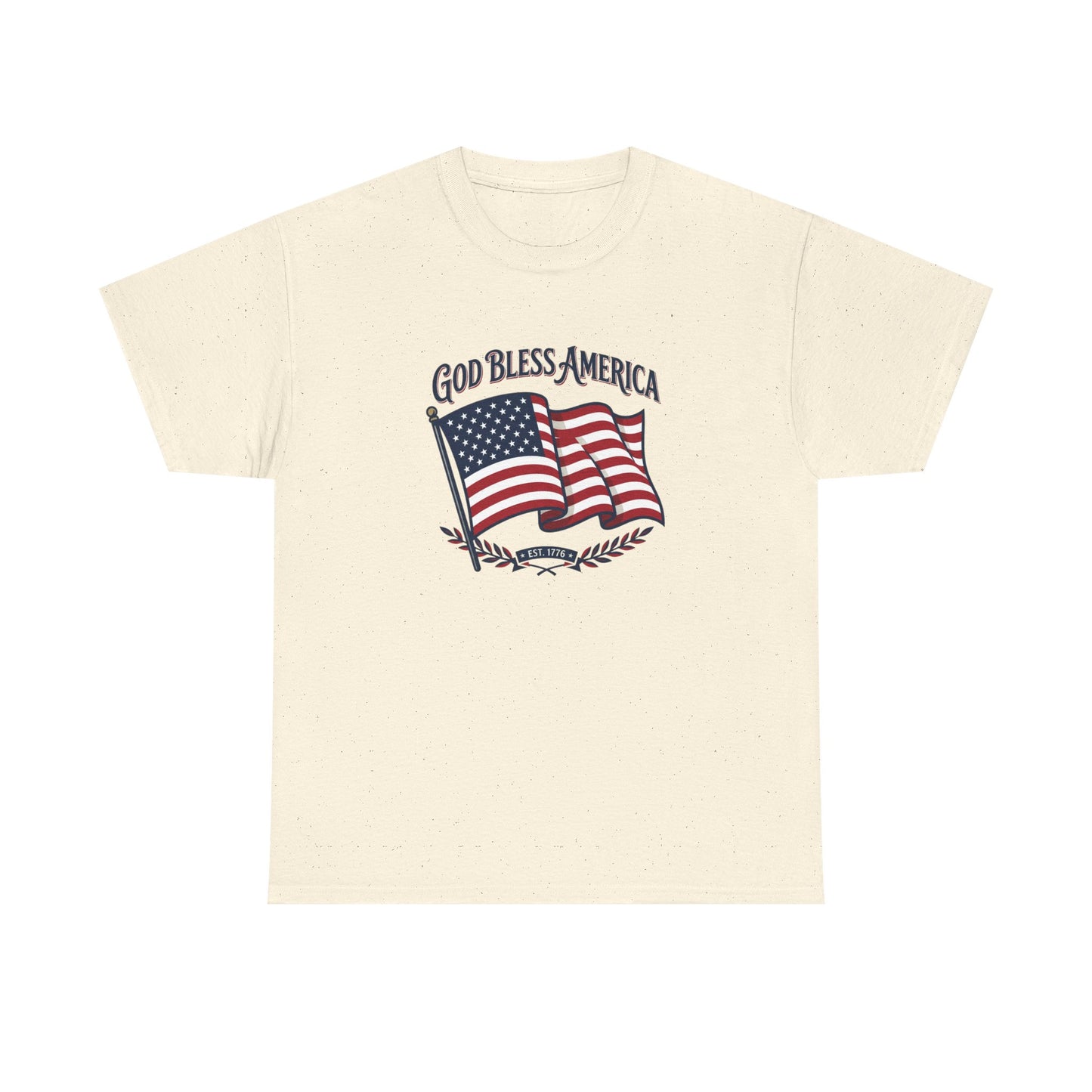 Patriotic Tee - "God Bless America" American Flag T-Shirt for 4th of July