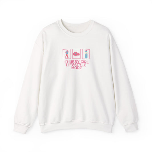 Chubby Girl Lifestyle Crewneck Sweatshirt | Trendy Casual Wear, Gift for Friends, Cozy Lounge Sweatshirt, Plus Size Comfort