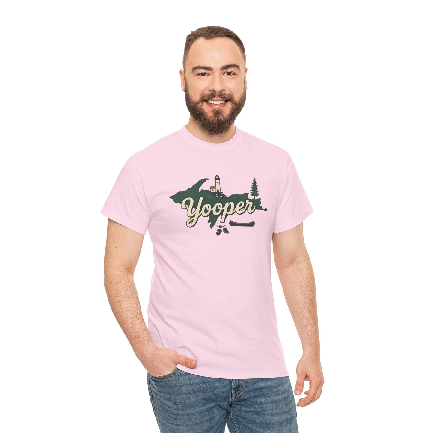 Yooper Lighthouse Tee — Michigan Upper Peninsula Souvenir T-Shirt