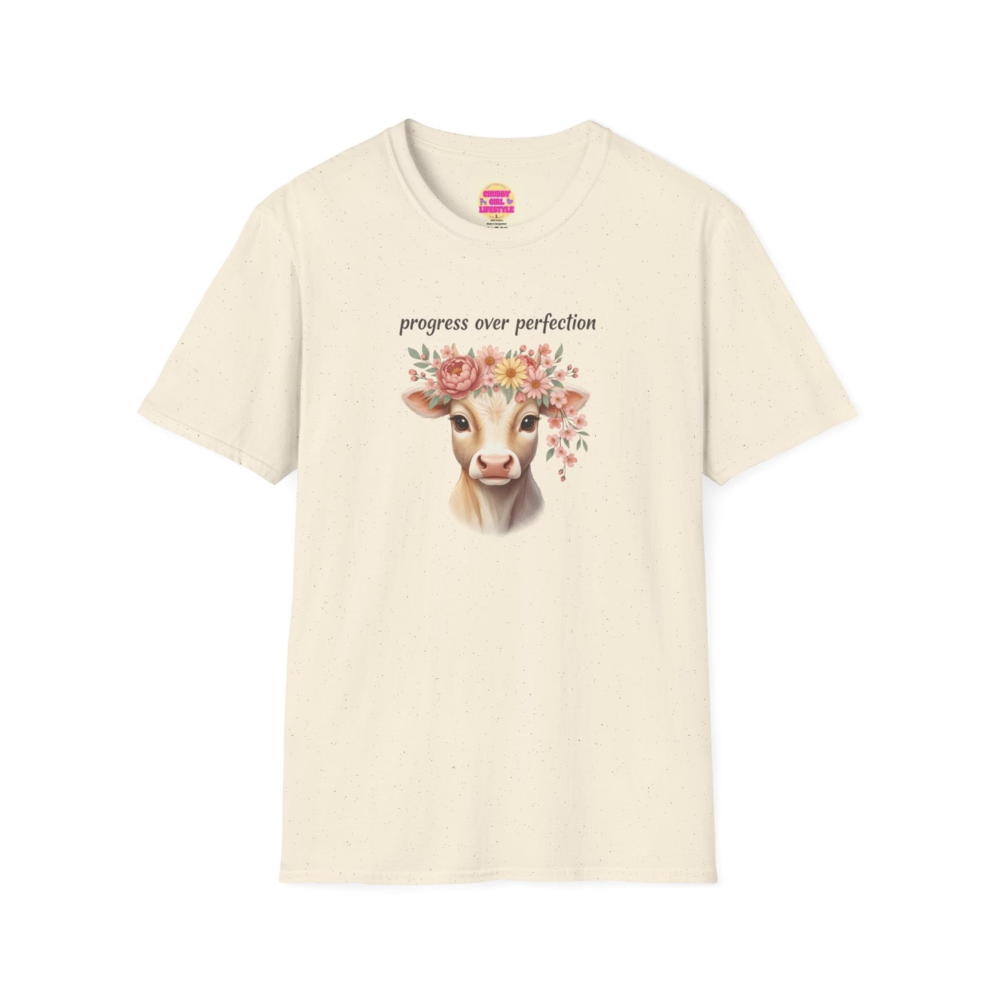 Progress Over Perfection Floral Cow Shirt