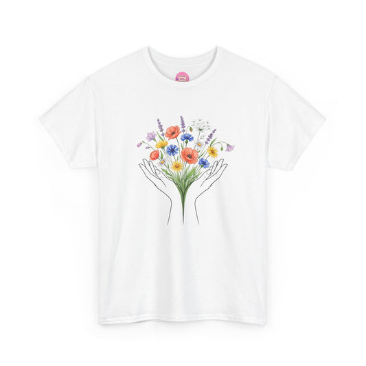 Wildflower Hands Tee — Floral Hands Graphic T-Shirt