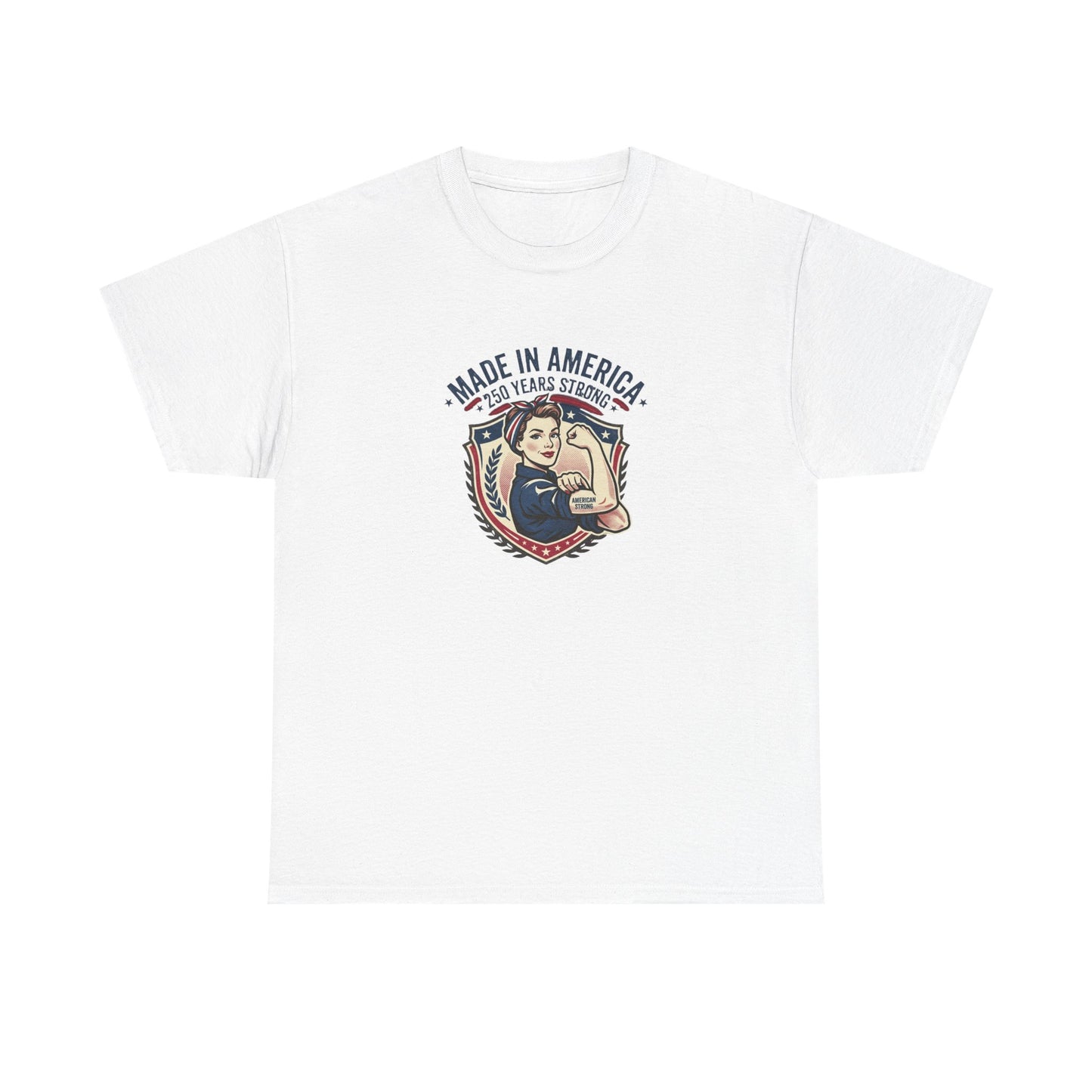 Made in America Rosie Riveter Graphic Tee — Patriotic Women's Empowerment T-Shirt