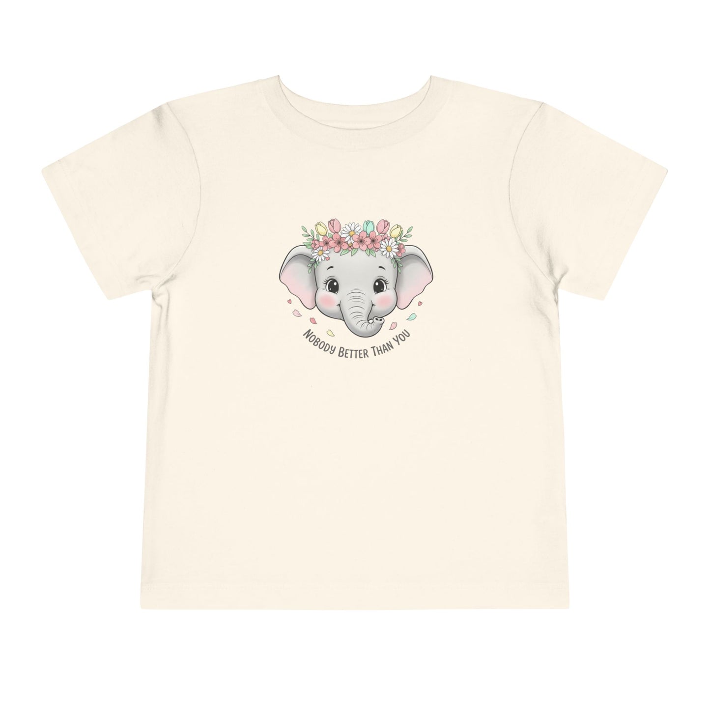 Toddler Tee — Cute Floral Elephant "A Hug Is Better Than Wi‑Fi"