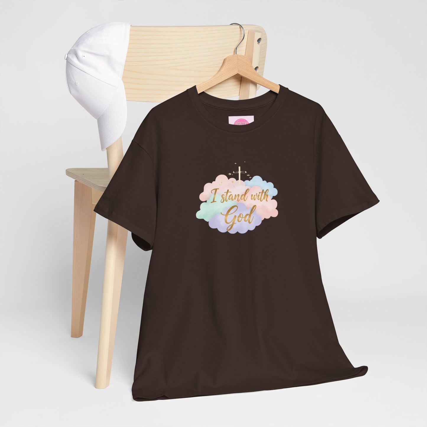 I Stand with God T-Shirt — Pastel Cloud Faith Tee